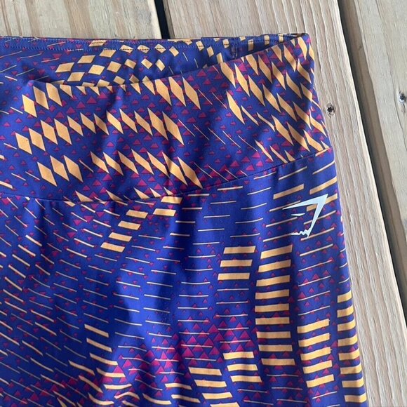 Gym shark geometric leggings Purple Yellow Orange Triangle Small - Picture 7 of 11